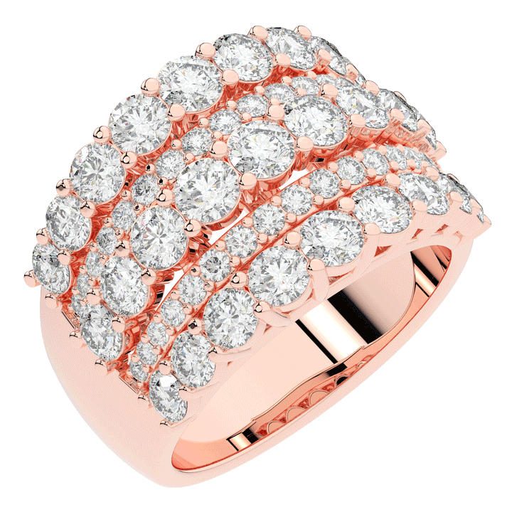 3.10CT.TW FIVE ROW ROUND LAB DIAMOND WEDDING BAND - Nazarelle