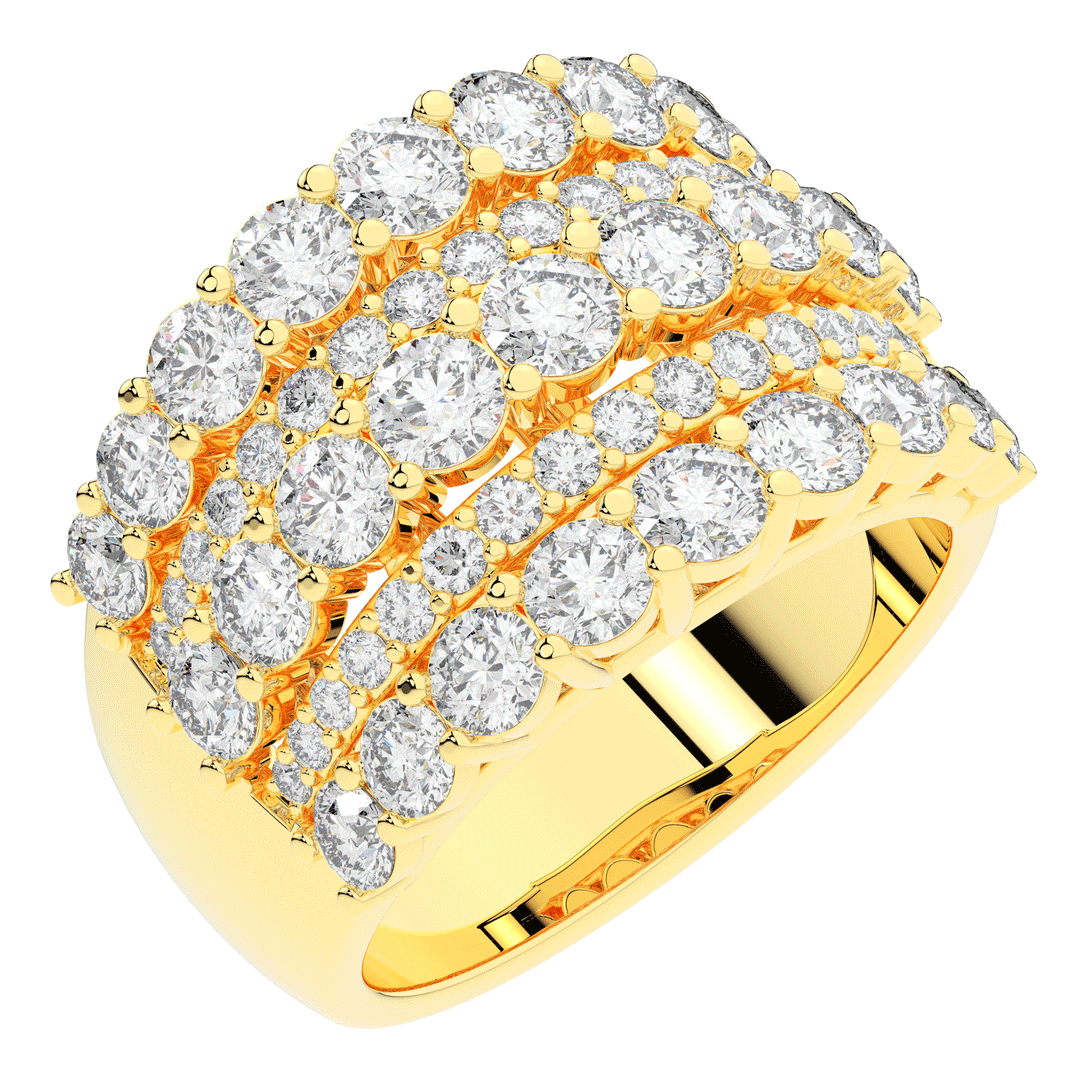 3.10CT.TW FIVE ROW ROUND LAB DIAMOND WEDDING BAND - Nazarelle