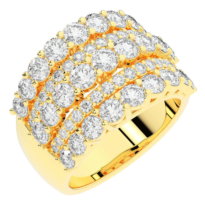 3.10CT.TW FIVE ROW ROUND LAB DIAMOND WEDDING BAND - Nazarelle