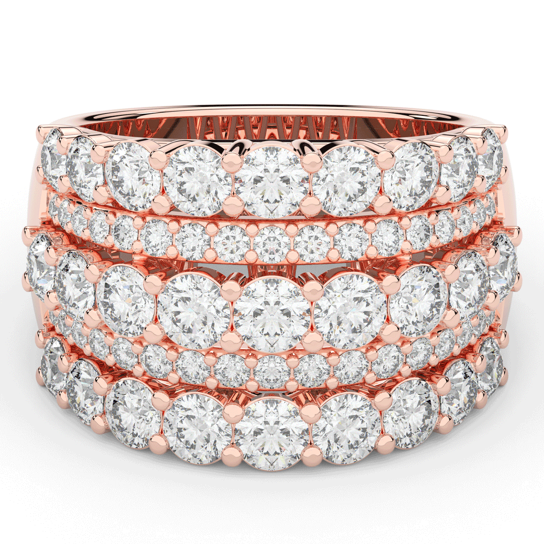 3.10CT.TW FIVE ROW ROUND LAB DIAMOND WEDDING BAND - Nazarelle