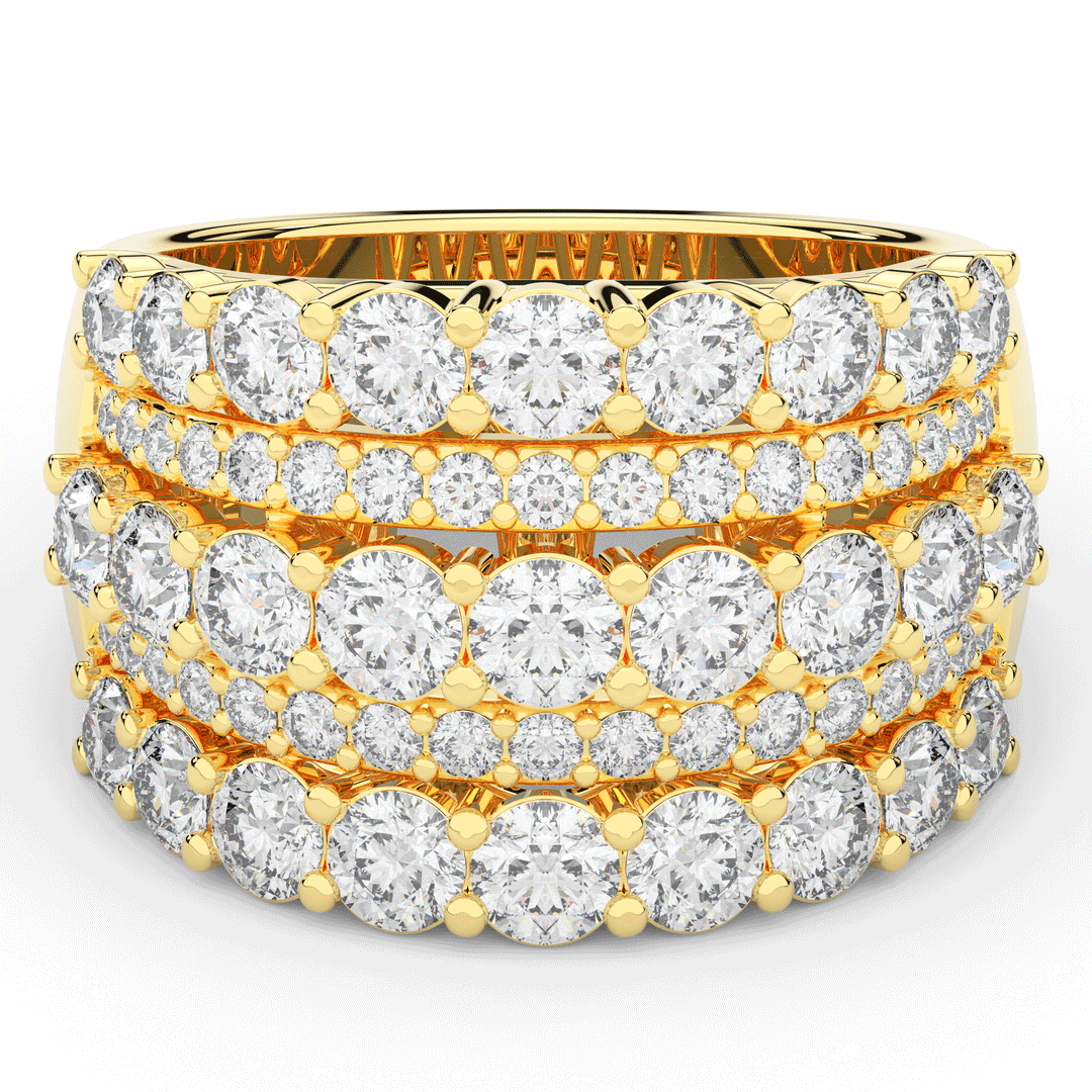 3.10CT.TW FIVE ROW ROUND LAB DIAMOND WEDDING BAND - Nazarelle