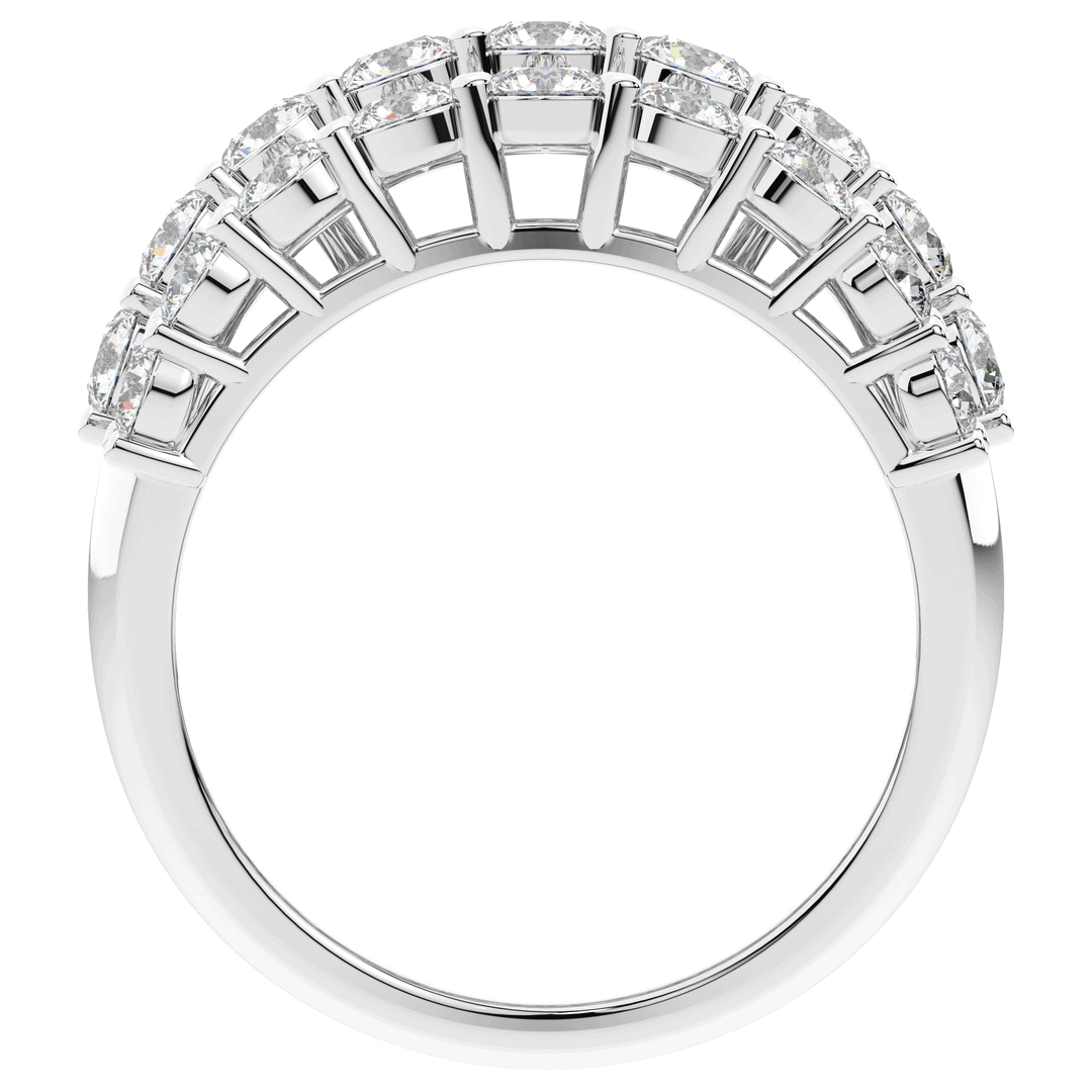3.10CT.TW FIVE ROW ROUND LAB DIAMOND WEDDING BAND - Nazarelle