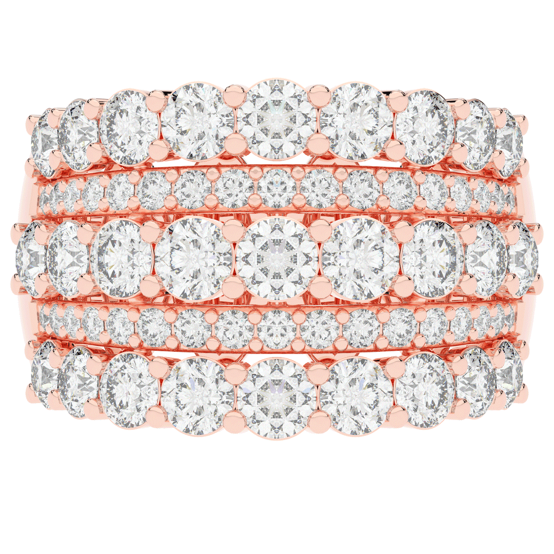 3.10CT.TW FIVE ROW ROUND LAB DIAMOND WEDDING BAND - Nazarelle