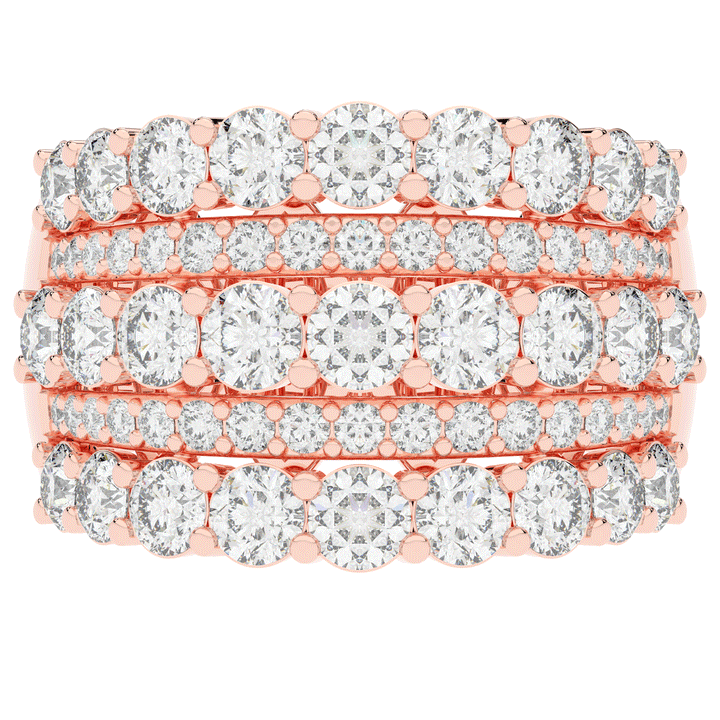 3.10CT.TW FIVE ROW ROUND LAB DIAMOND WEDDING BAND - Nazarelle