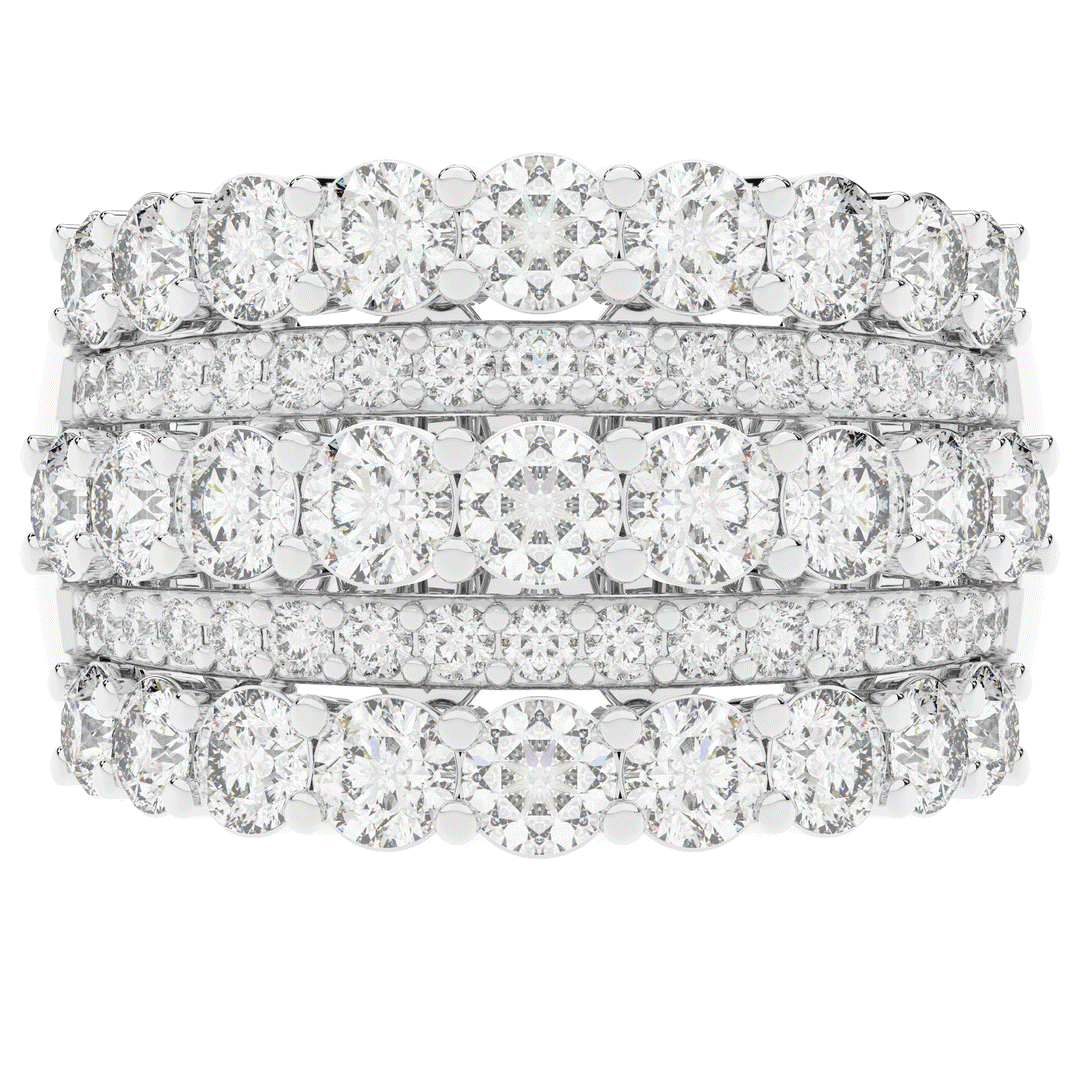 3.10CT.TW FIVE ROW ROUND LAB DIAMOND WEDDING BAND - Nazarelle