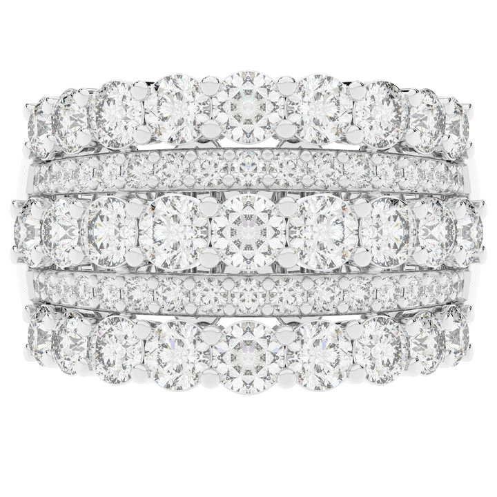 3.10CT.TW FIVE ROW ROUND LAB DIAMOND WEDDING BAND - Nazarelle