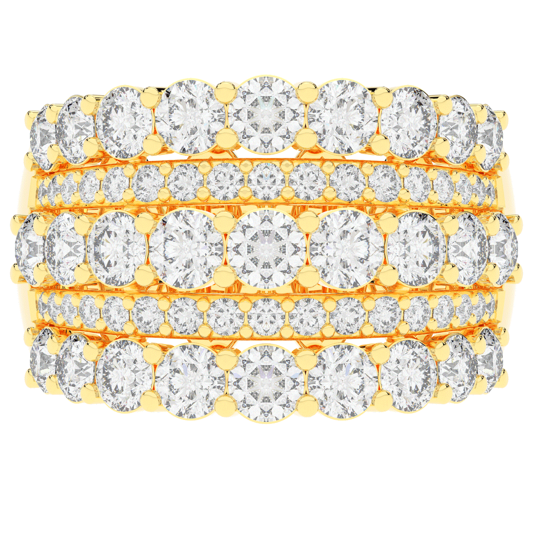 3.10CT.TW FIVE ROW ROUND LAB DIAMOND WEDDING BAND - Nazarelle