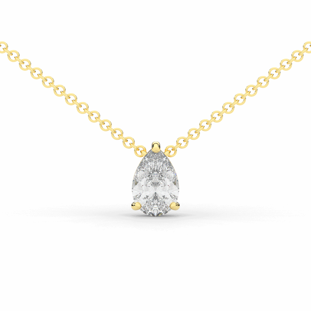 1.00CT.TW PEAR LAB DIAMOND SOLITAIRE PENDANT - Nazarelle