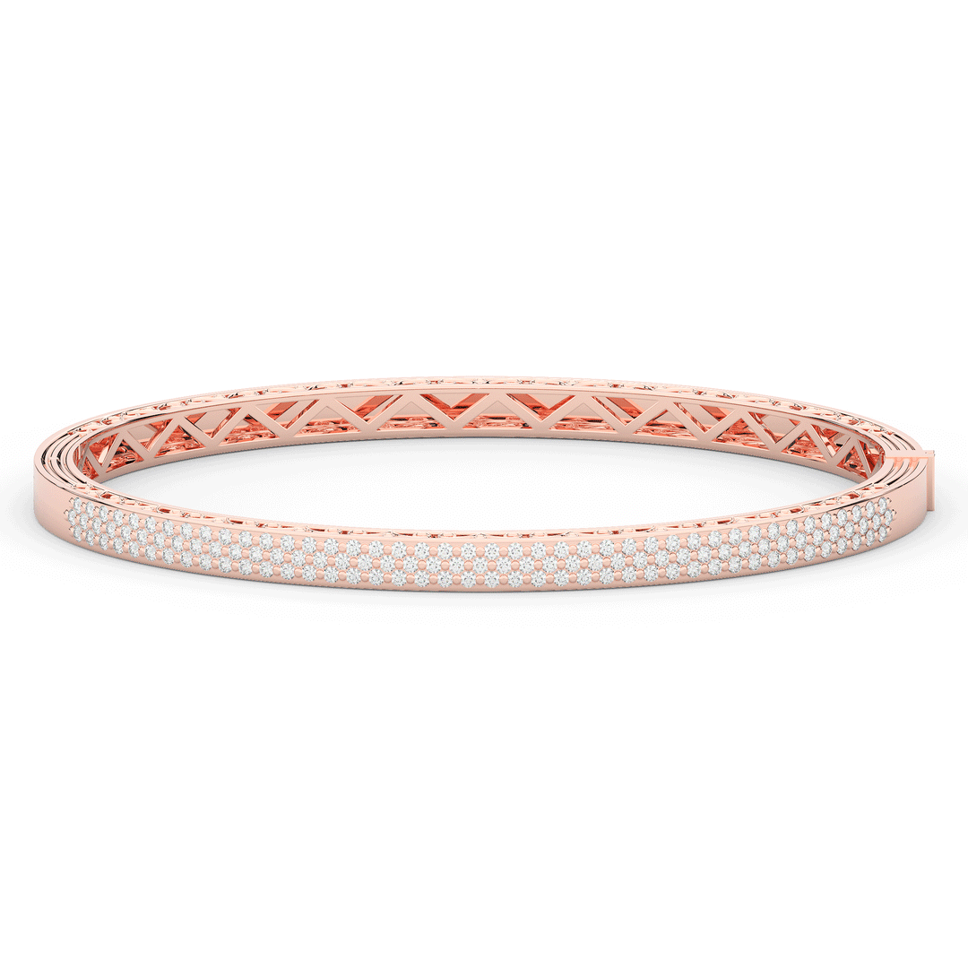 0.75CT.TW 3 ROW ROUND LAB DIAMOND  BANGLE - Nazarelle