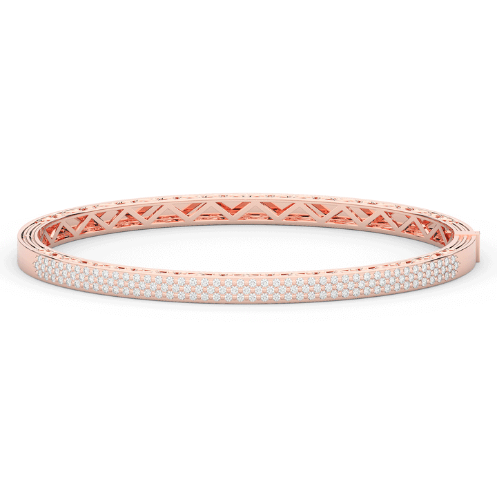 0.75CT.TW 3 ROW ROUND LAB DIAMOND  BANGLE - Nazarelle