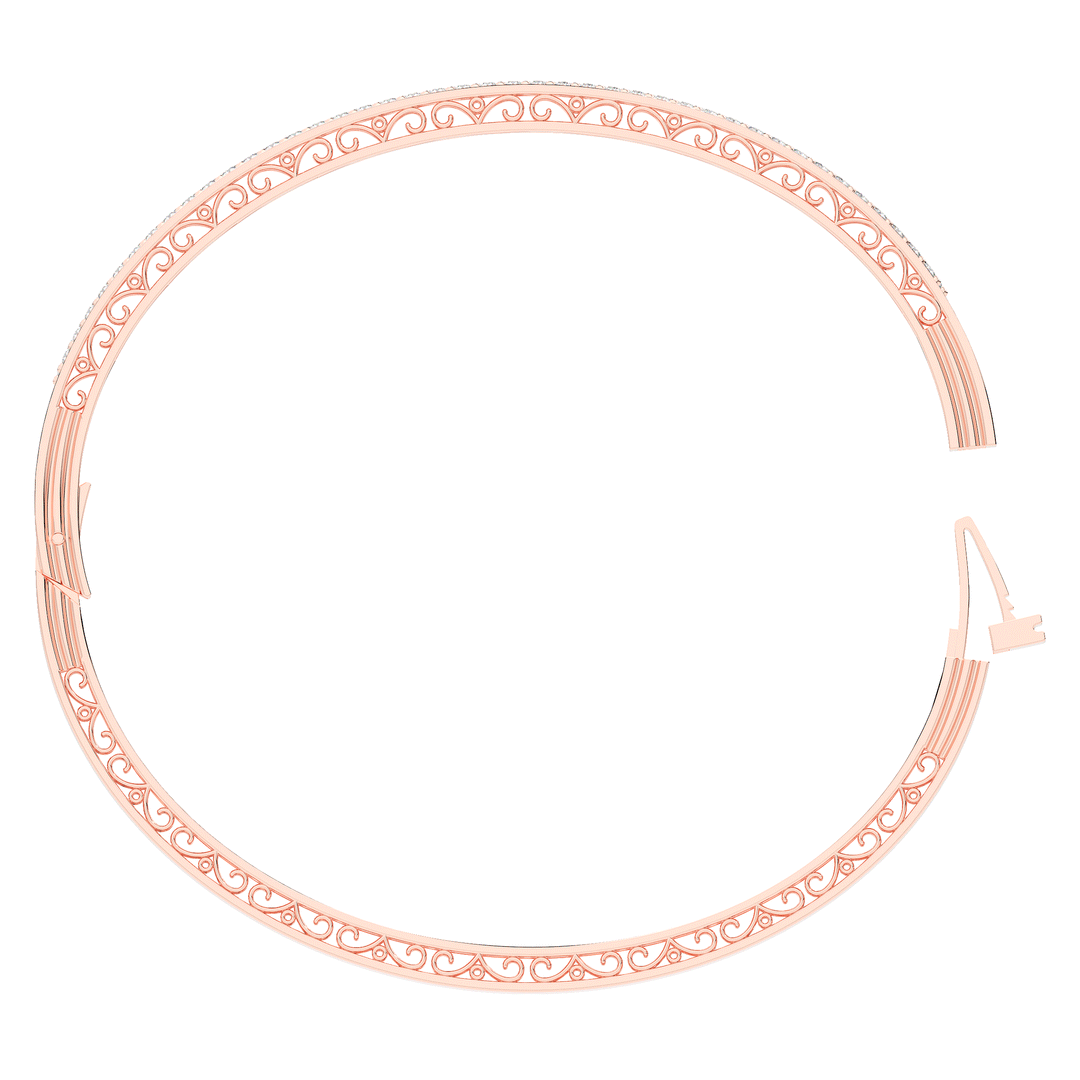 0.75CT.TW 3 ROW ROUND LAB DIAMOND  BANGLE - Nazarelle