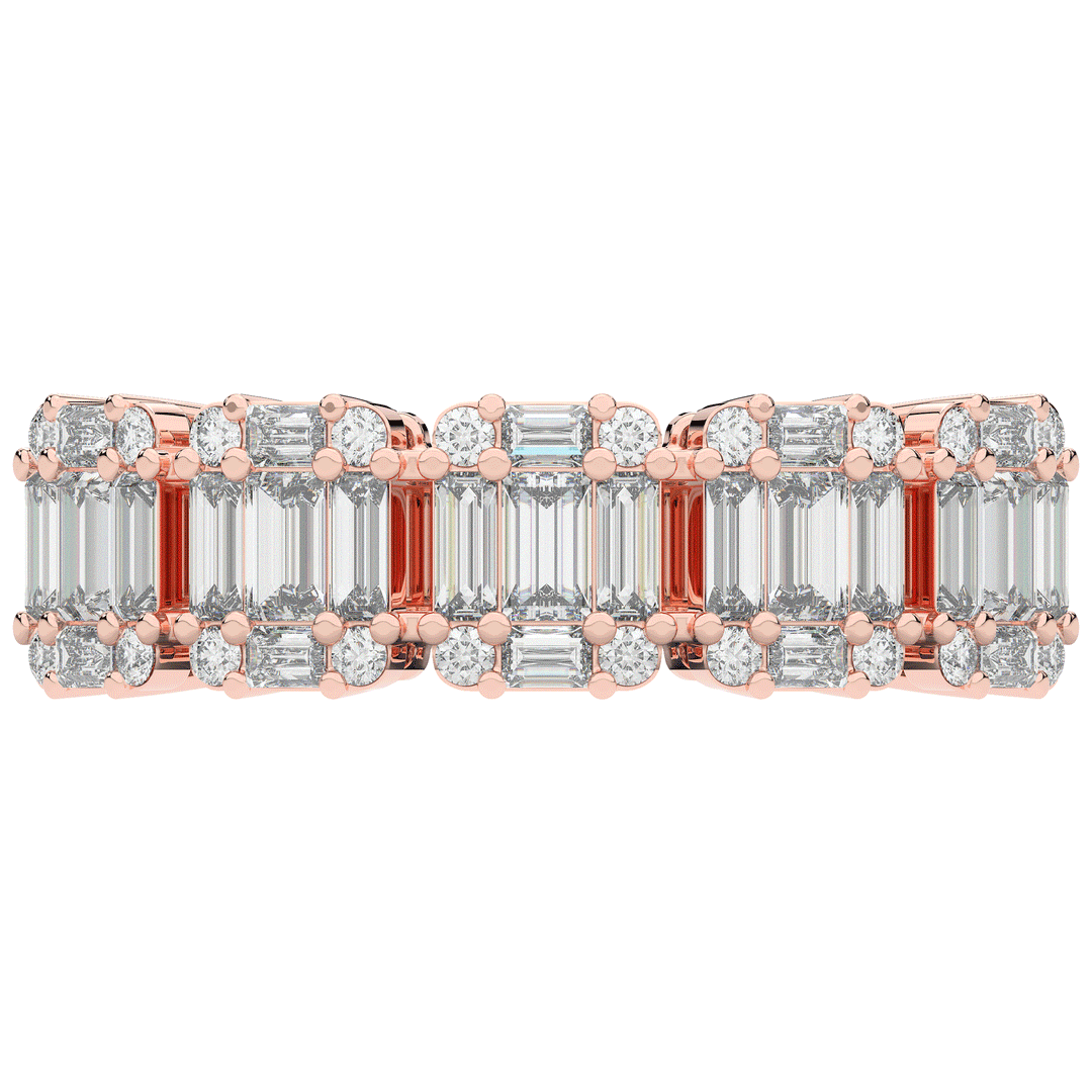 0.90CT.TW ROUND LAB DIAMOND WEDDING BAND - Nazarelle