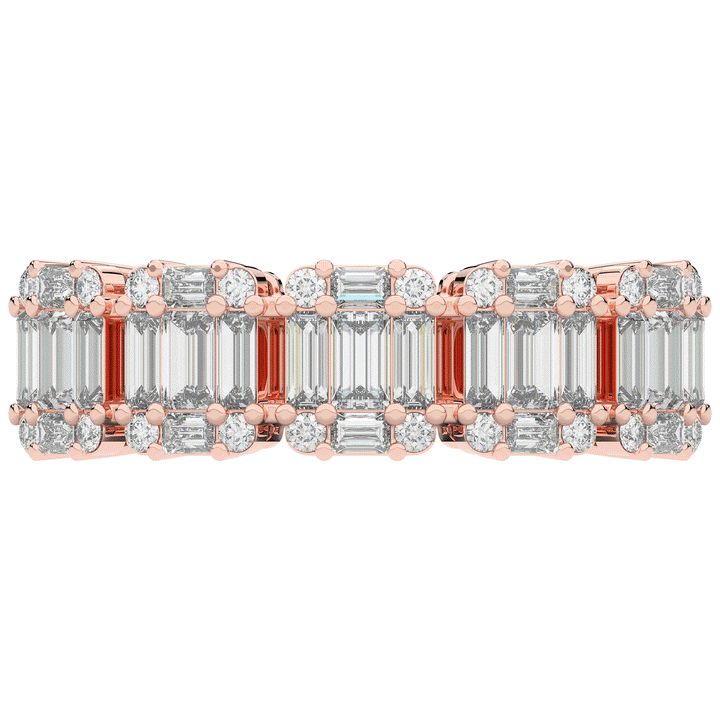 0.90CT.TW ROUND LAB DIAMOND WEDDING BAND - Nazarelle