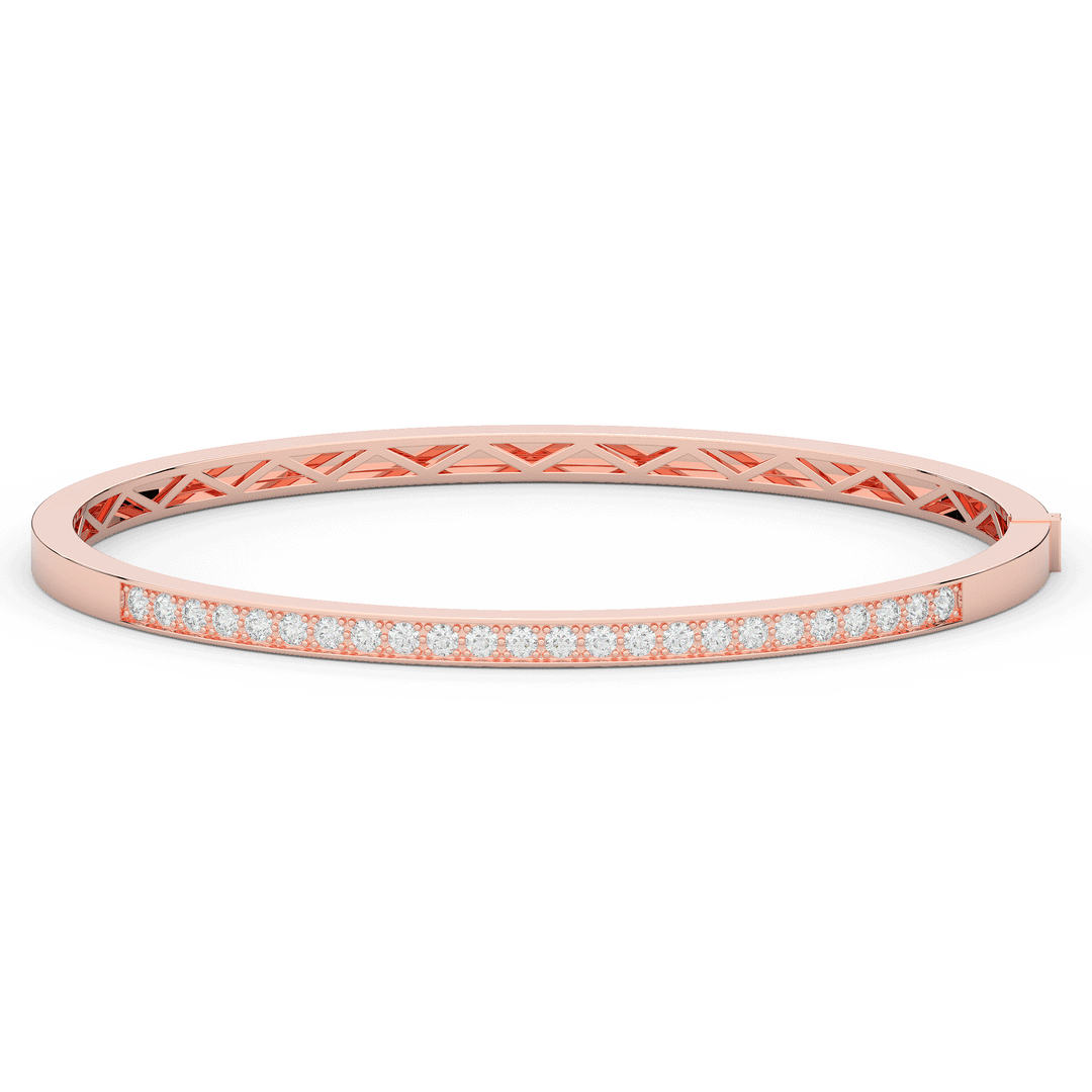 0.90CT.TW ROUND LAB DIAMOND BANGLE - Nazarelle