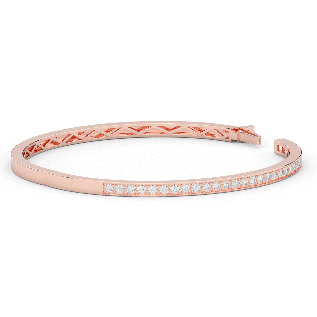 0.90CT.TW ROUND LAB DIAMOND BANGLE - Nazarelle