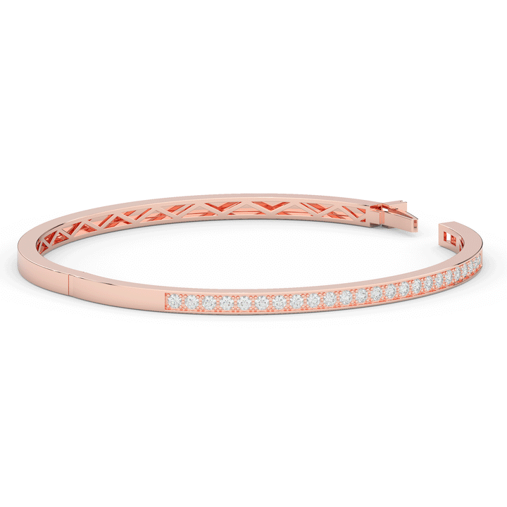 0.90CT.TW ROUND LAB DIAMOND BANGLE - Nazarelle