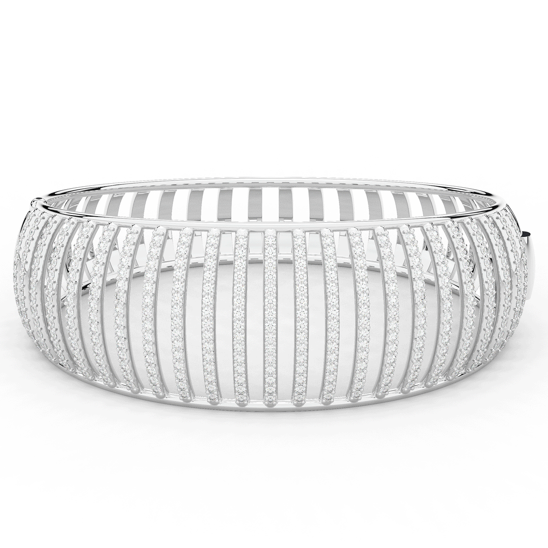 4.00CT.TW ROUND LAB DIAMOND BANGLE - Nazarelle