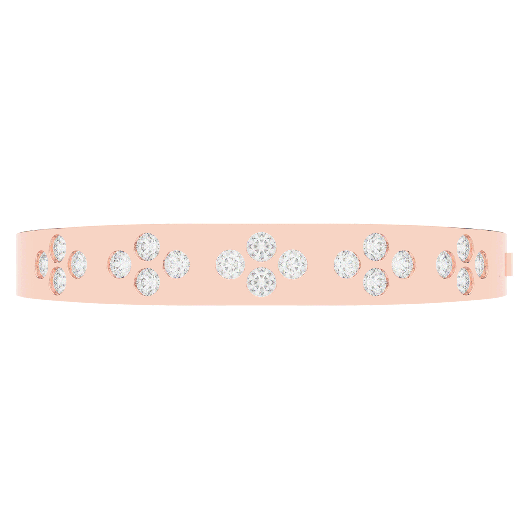 4.10CT.TW ROUND LAB DIAMOND BEZEL SET BANGLE - Nazarelle