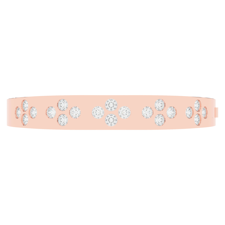 4.10CT.TW ROUND LAB DIAMOND BEZEL SET BANGLE - Nazarelle