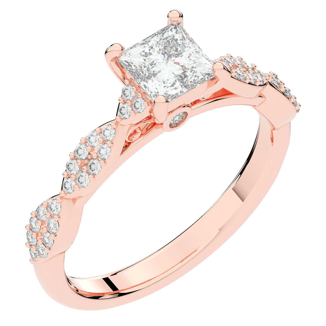 1.20CT.TW PRINCESS LAB DIAMOND SOLITAIRE ENGAGEMENT RING - Nazarelle