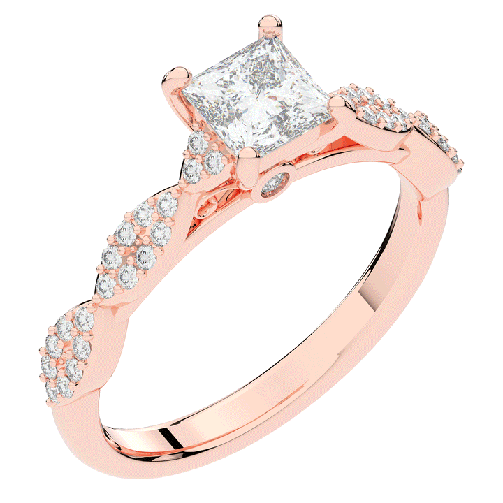 1.20CT.TW PRINCESS LAB DIAMOND SOLITAIRE ENGAGEMENT RING - Nazarelle