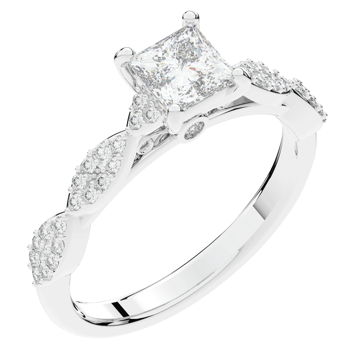 1.20CT.TW PRINCESS LAB DIAMOND SOLITAIRE ENGAGEMENT RING - Nazarelle