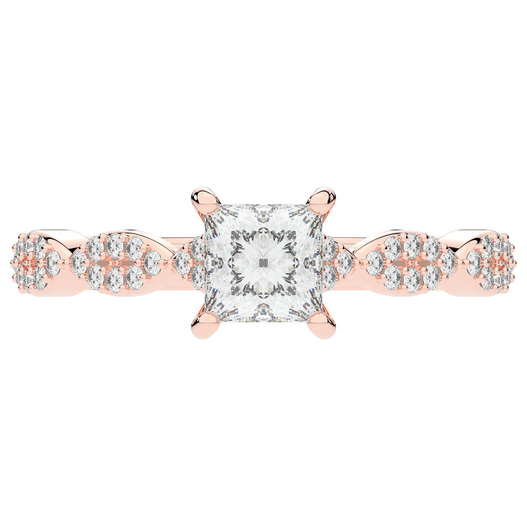 1.20CT.TW PRINCESS LAB DIAMOND SOLITAIRE ENGAGEMENT RING - Nazarelle