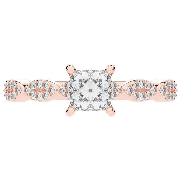 1.20CT.TW PRINCESS LAB DIAMOND SOLITAIRE ENGAGEMENT RING - Nazarelle