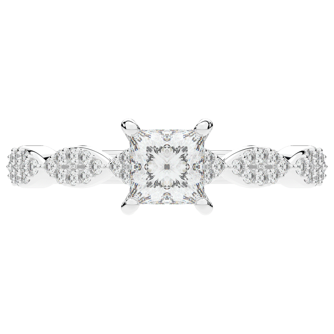 1.20CT.TW PRINCESS LAB DIAMOND SOLITAIRE ENGAGEMENT RING - Nazarelle