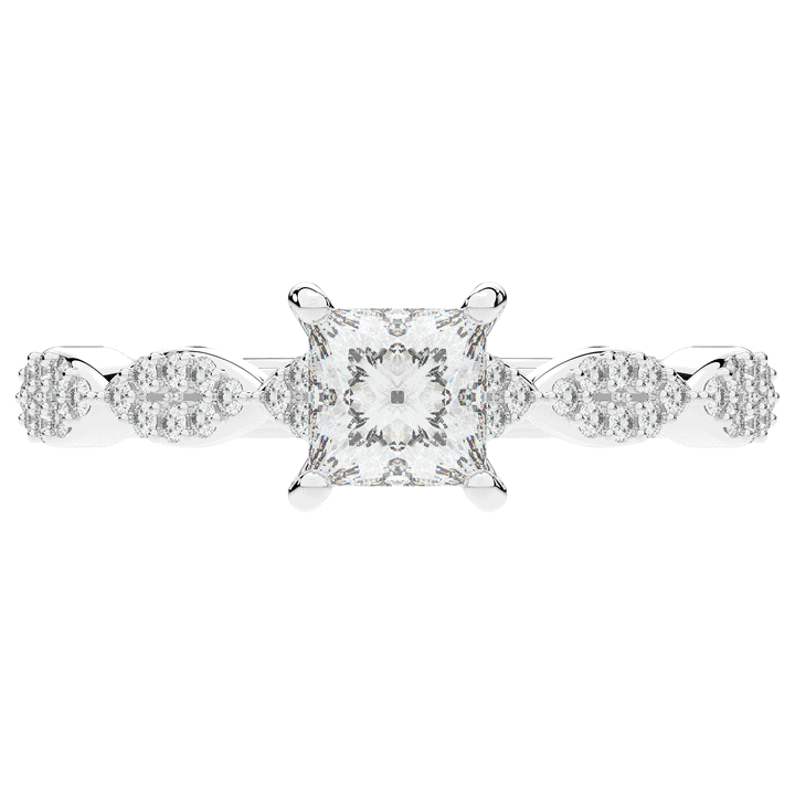 1.20CT.TW PRINCESS LAB DIAMOND SOLITAIRE ENGAGEMENT RING - Nazarelle