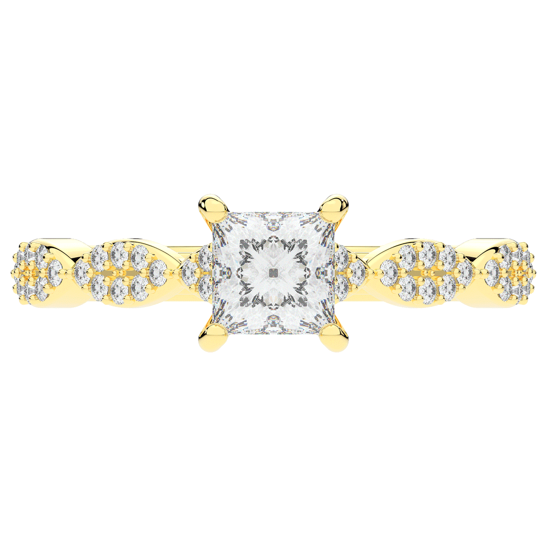 1.20CT.TW PRINCESS LAB DIAMOND SOLITAIRE ENGAGEMENT RING - Nazarelle