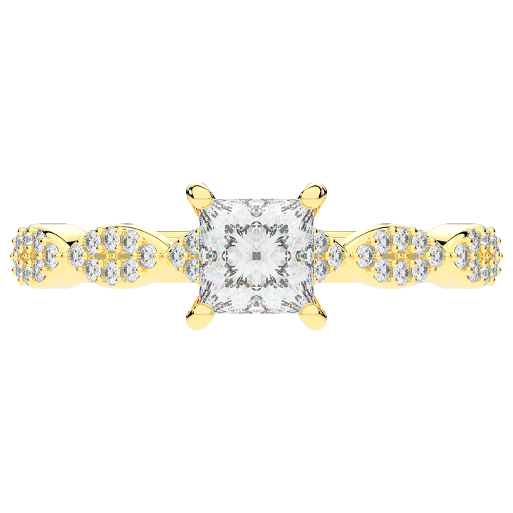 1.20CT.TW PRINCESS LAB DIAMOND SOLITAIRE ENGAGEMENT RING - Nazarelle