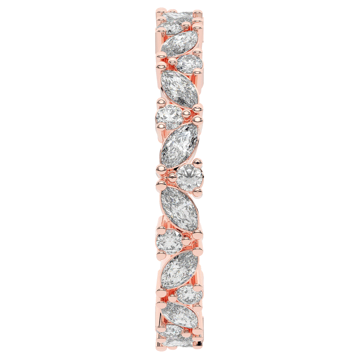 0.90CT.TW MARQUISE AND ROUND LAB DIAMOND ETERNITY WEDDING BAND - Nazarelle