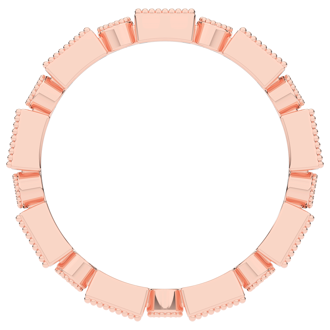 0.50CT.TW BAGUETTE AND ROUND LAB DIAMOND BEZEL SET ETERNITY WEDDING BAND - Nazarelle