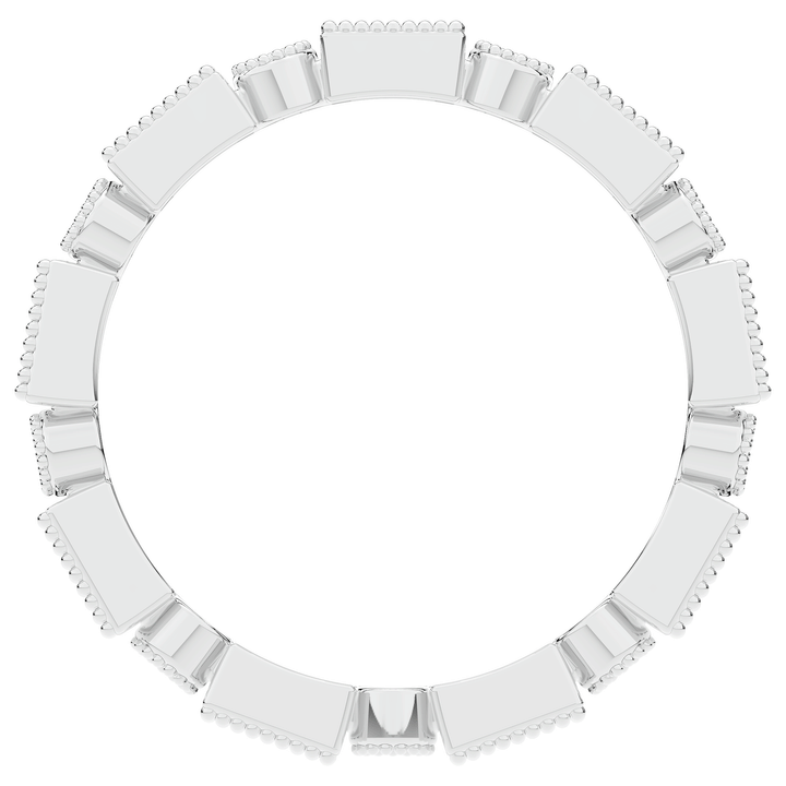 0.50CT.TW BAGUETTE AND ROUND LAB DIAMOND BEZEL SET ETERNITY WEDDING BAND - Nazarelle