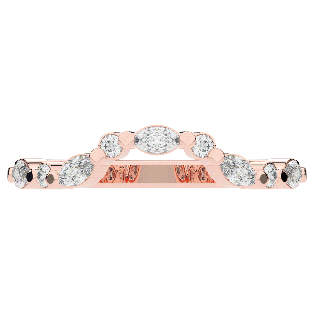 0.30CT.TW ROUND AND MARQUISE CONTOUR WEDDING BAND - Nazarelle
