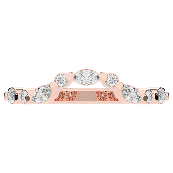 0.30CT.TW ROUND AND MARQUISE CONTOUR WEDDING BAND - Nazarelle