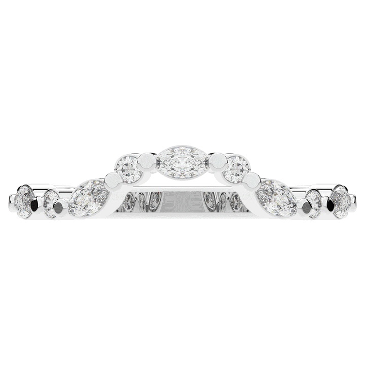 0.30CT.TW ROUND AND MARQUISE CONTOUR WEDDING BAND - Nazarelle
