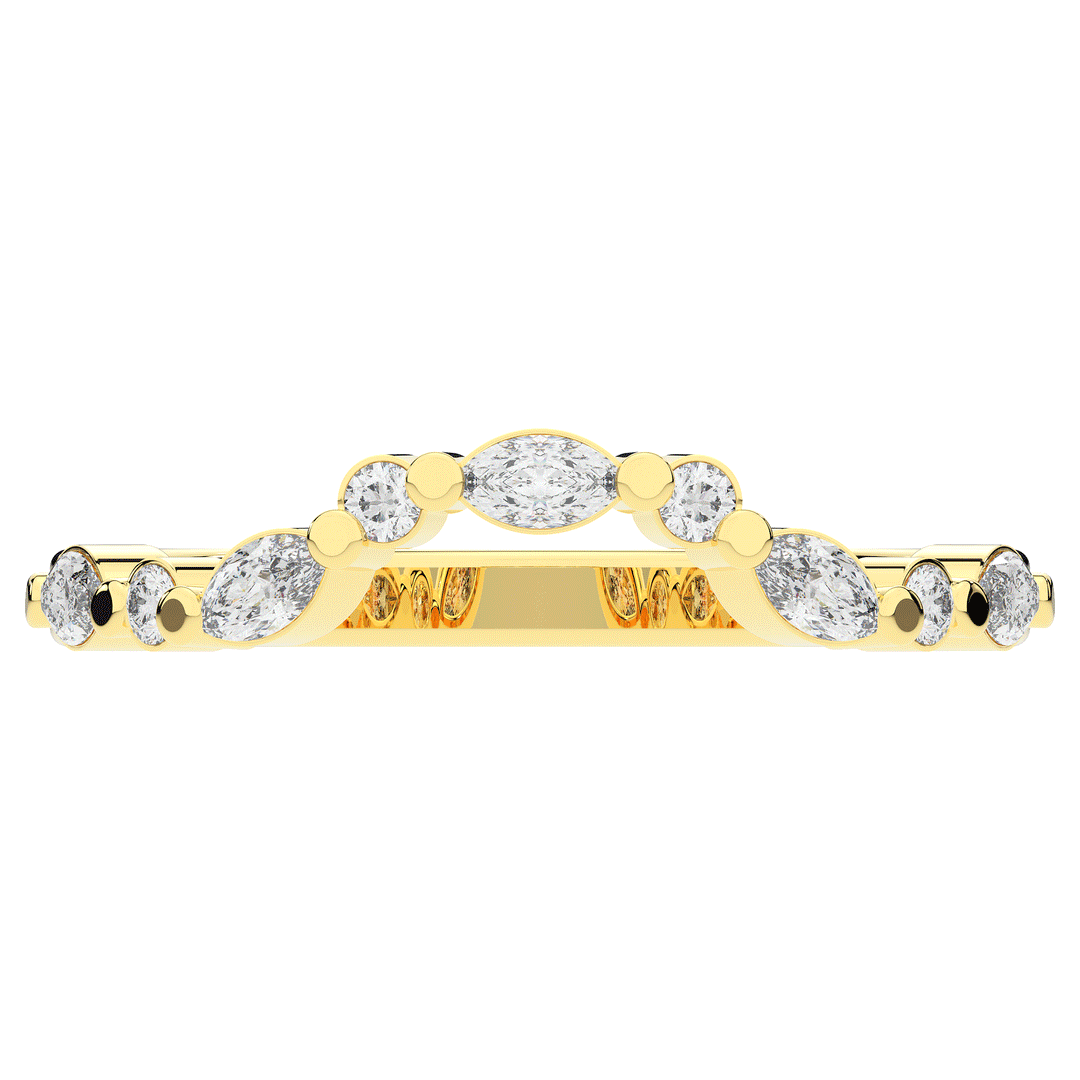 0.30CT.TW ROUND AND MARQUISE CONTOUR WEDDING BAND - Nazarelle