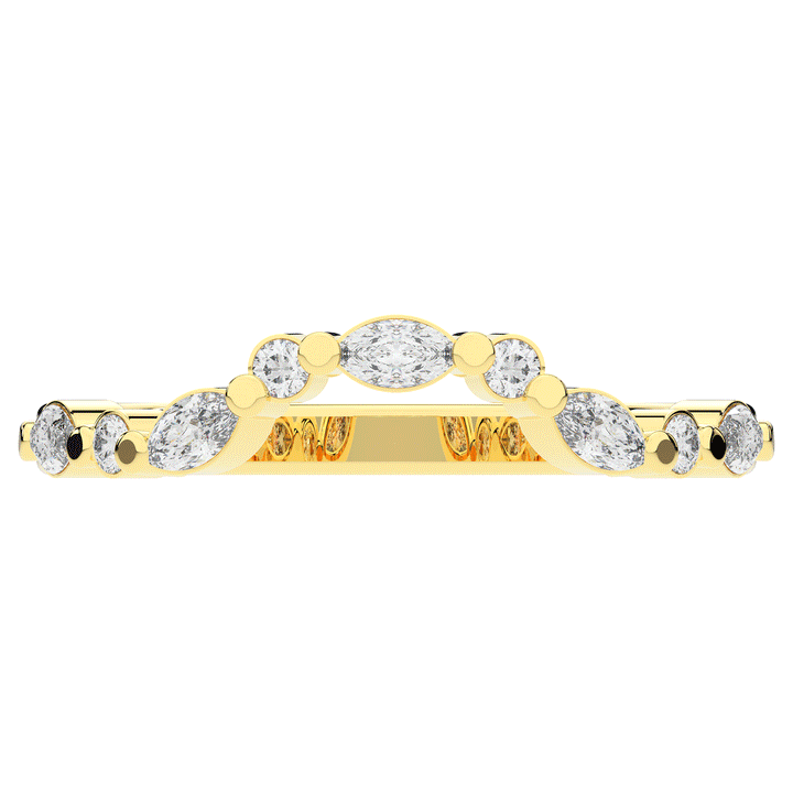 0.30CT.TW ROUND AND MARQUISE CONTOUR WEDDING BAND - Nazarelle