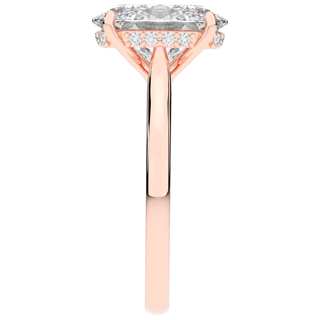 2.05CT.TW OVAL LAB DIAMOND UNDERHALO ENGAGEMENT RING - Nazarelle
