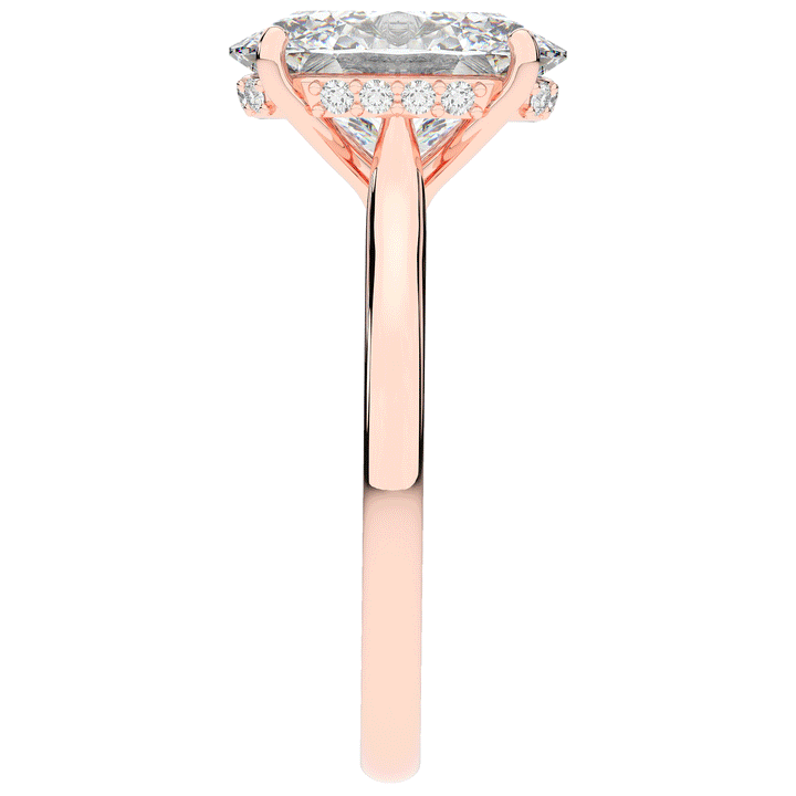 2.05CT.TW OVAL LAB DIAMOND UNDERHALO ENGAGEMENT RING - Nazarelle