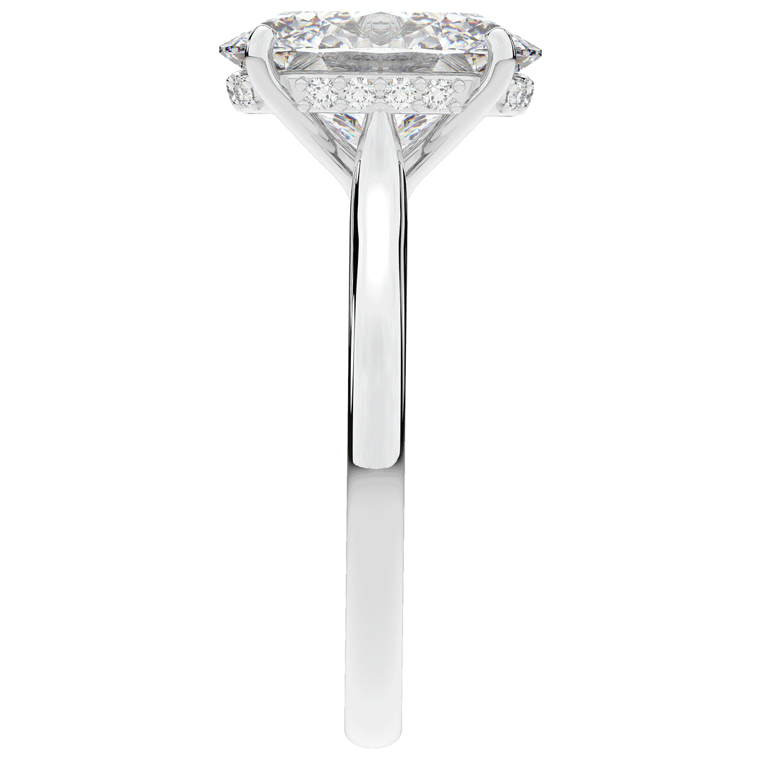 2.05CT.TW OVAL LAB DIAMOND UNDERHALO ENGAGEMENT RING - Nazarelle