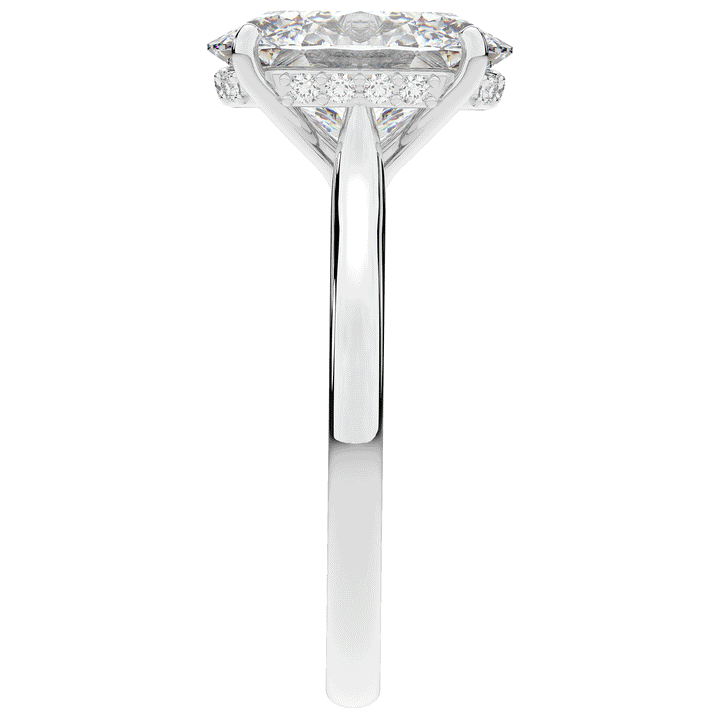 2.05CT.TW OVAL LAB DIAMOND UNDERHALO ENGAGEMENT RING - Nazarelle