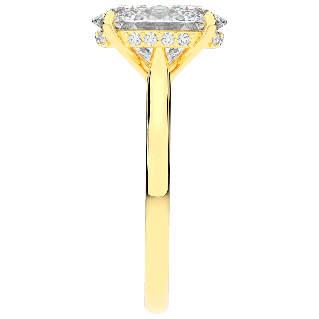 2.05CT.TW OVAL LAB DIAMOND UNDERHALO ENGAGEMENT RING - Nazarelle