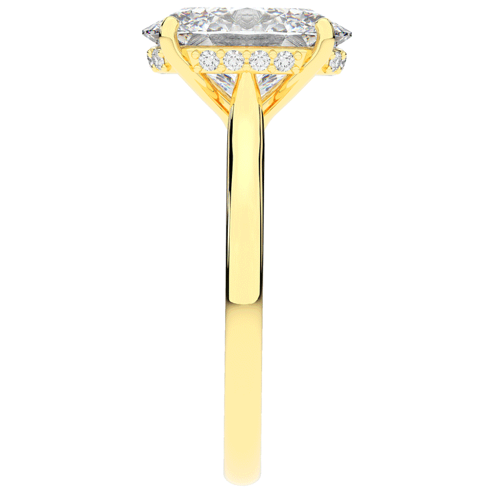2.05CT.TW OVAL LAB DIAMOND UNDERHALO ENGAGEMENT RING - Nazarelle