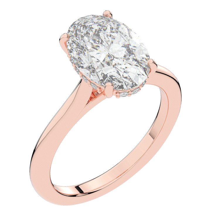 2.05CT.TW OVAL LAB DIAMOND UNDERHALO ENGAGEMENT RING - Nazarelle