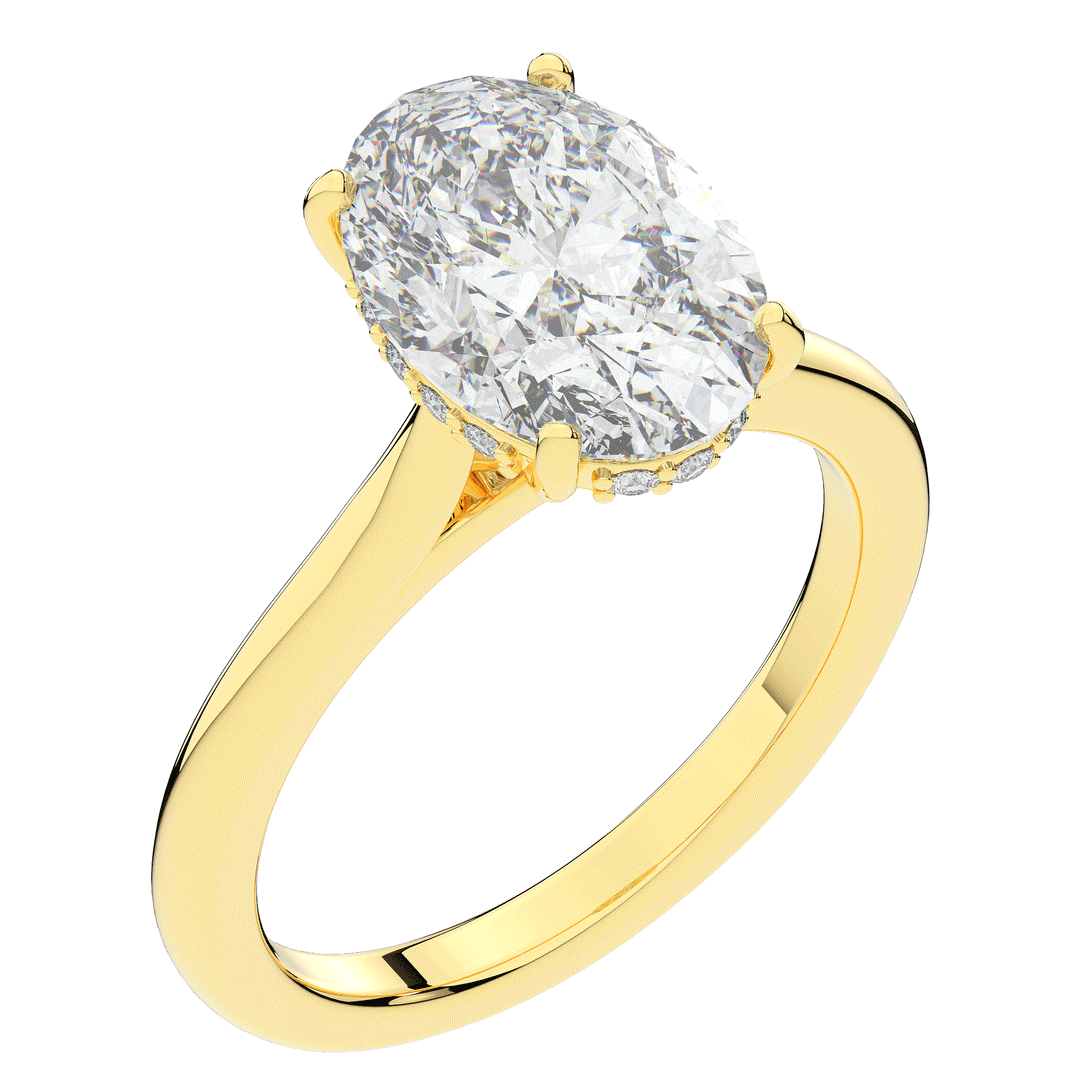 2.05CT.TW OVAL LAB DIAMOND UNDERHALO ENGAGEMENT RING - Nazarelle