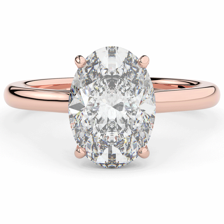 2.05CT.TW OVAL LAB DIAMOND UNDERHALO ENGAGEMENT RING - Nazarelle