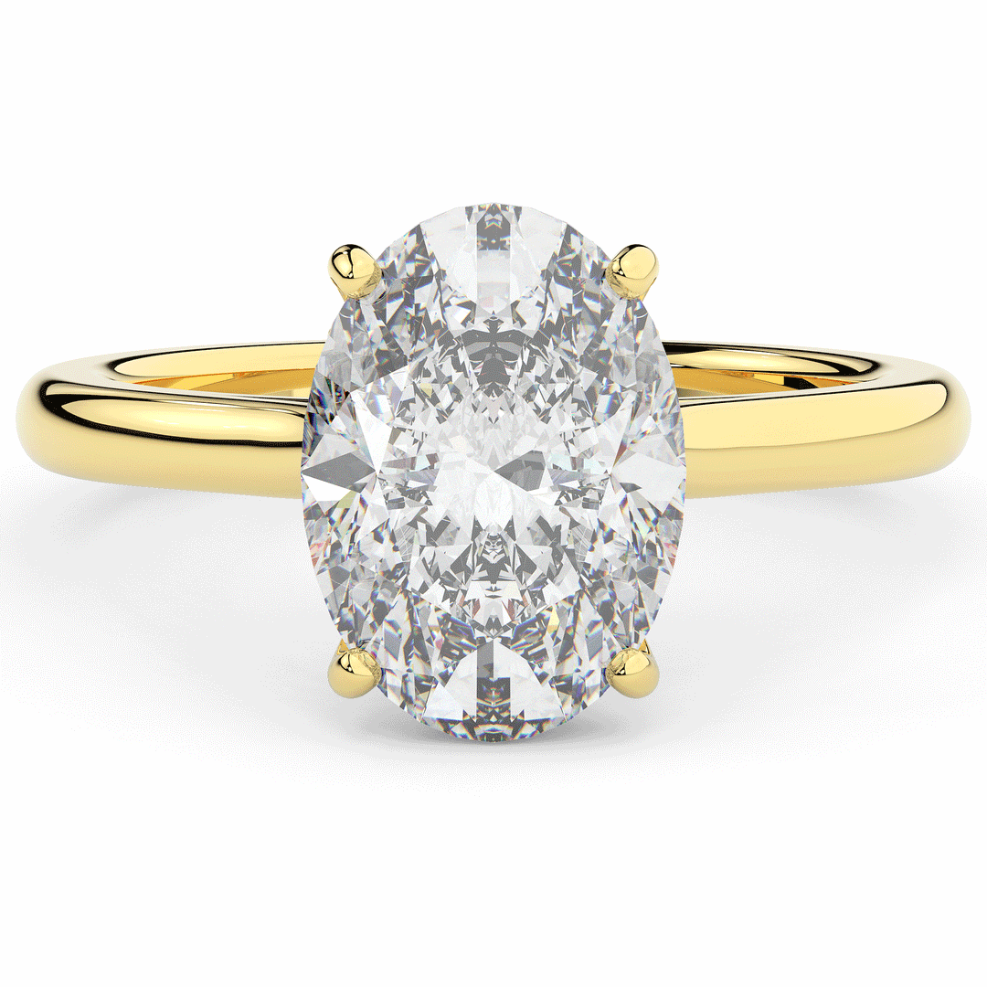 2.05CT.TW OVAL LAB DIAMOND UNDERHALO ENGAGEMENT RING - Nazarelle